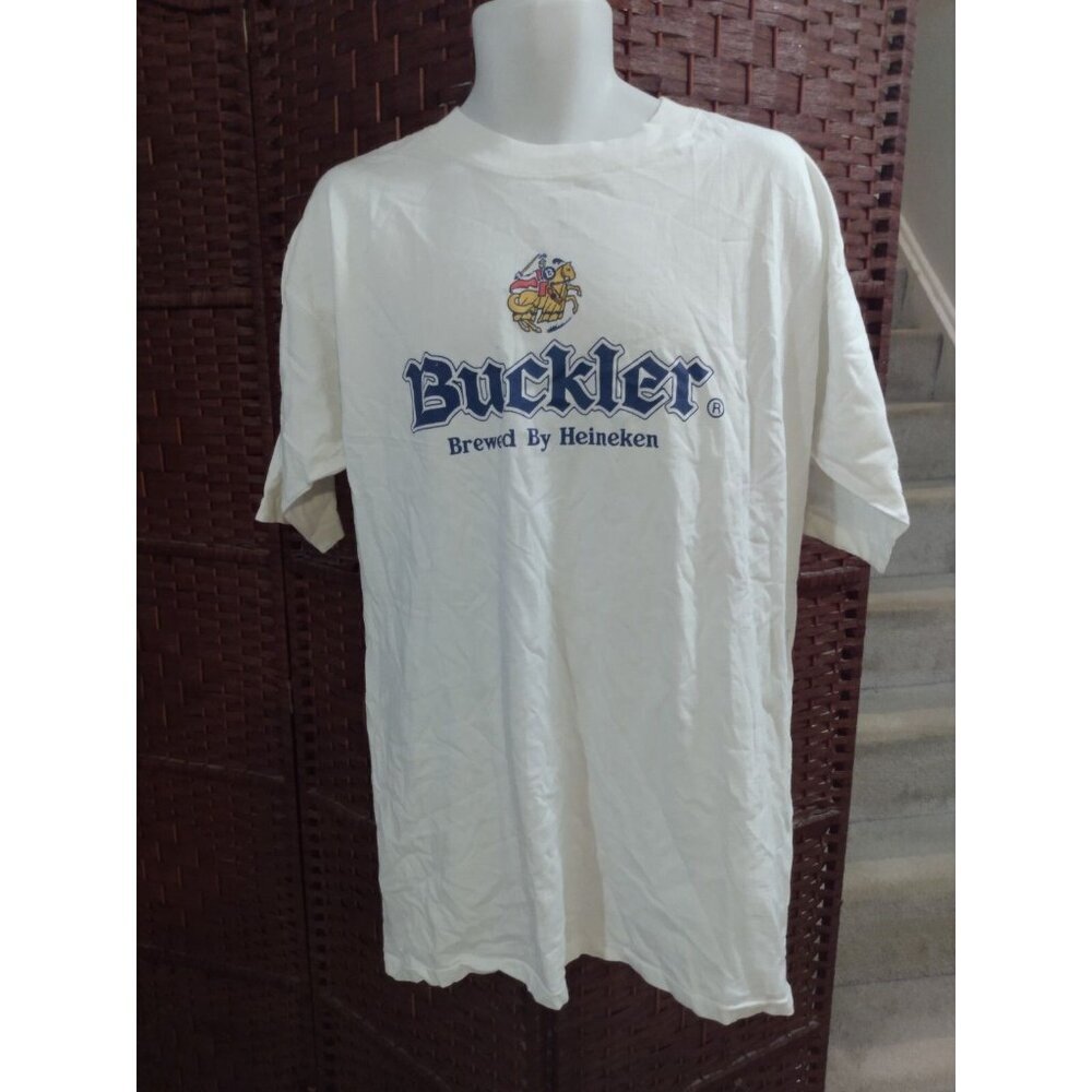 Vintage Buckler Beer T Shirt Brewed By Heineken One Size promo